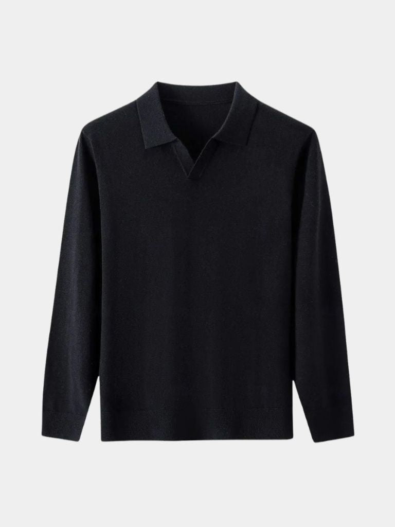 Pull Polo Col V en Laine - Cross & Crown