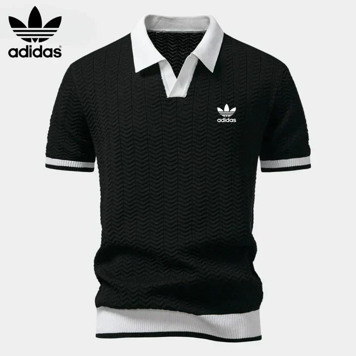 Men's Retro Knit Polo Shirt