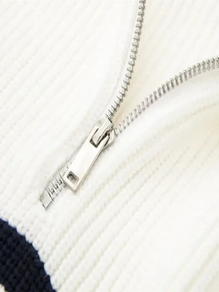 Pull zippé rayé Casual - Cross & Crown