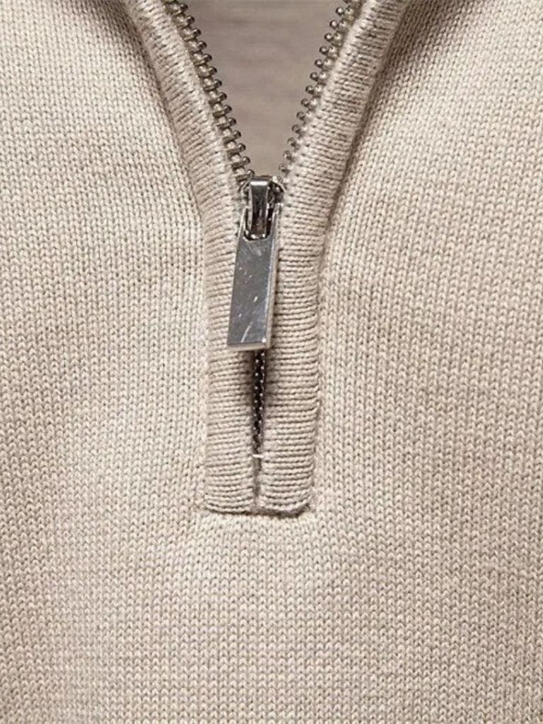 Cardigan Maille Col Zippé Uni