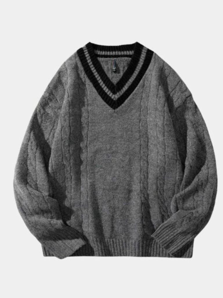Pull col V minimaliste Cross & Crown