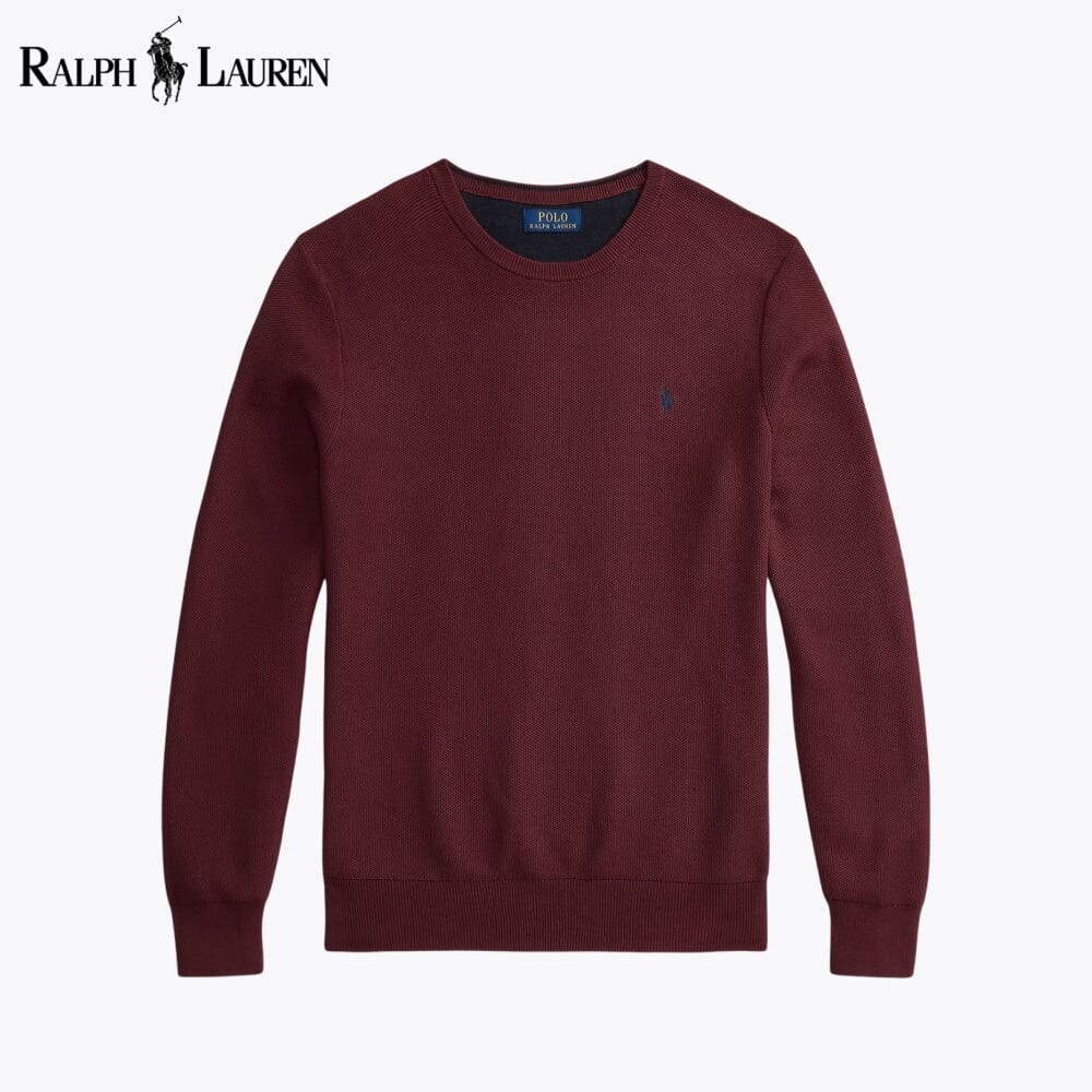 Men's Mesh-Knit Cotton Crewneck Sweater