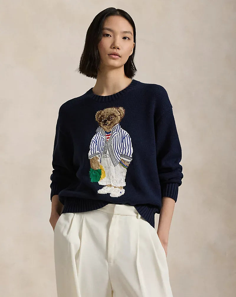 Men's Sweater | Navy Blue Polo Bear