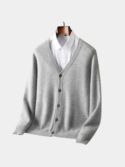 Cardigan en Laine Mérinos Col V - Cross & Crown