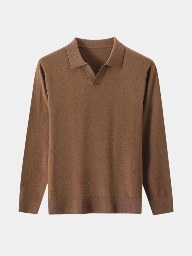 Pull Polo Col V en Laine - Cross & Crown