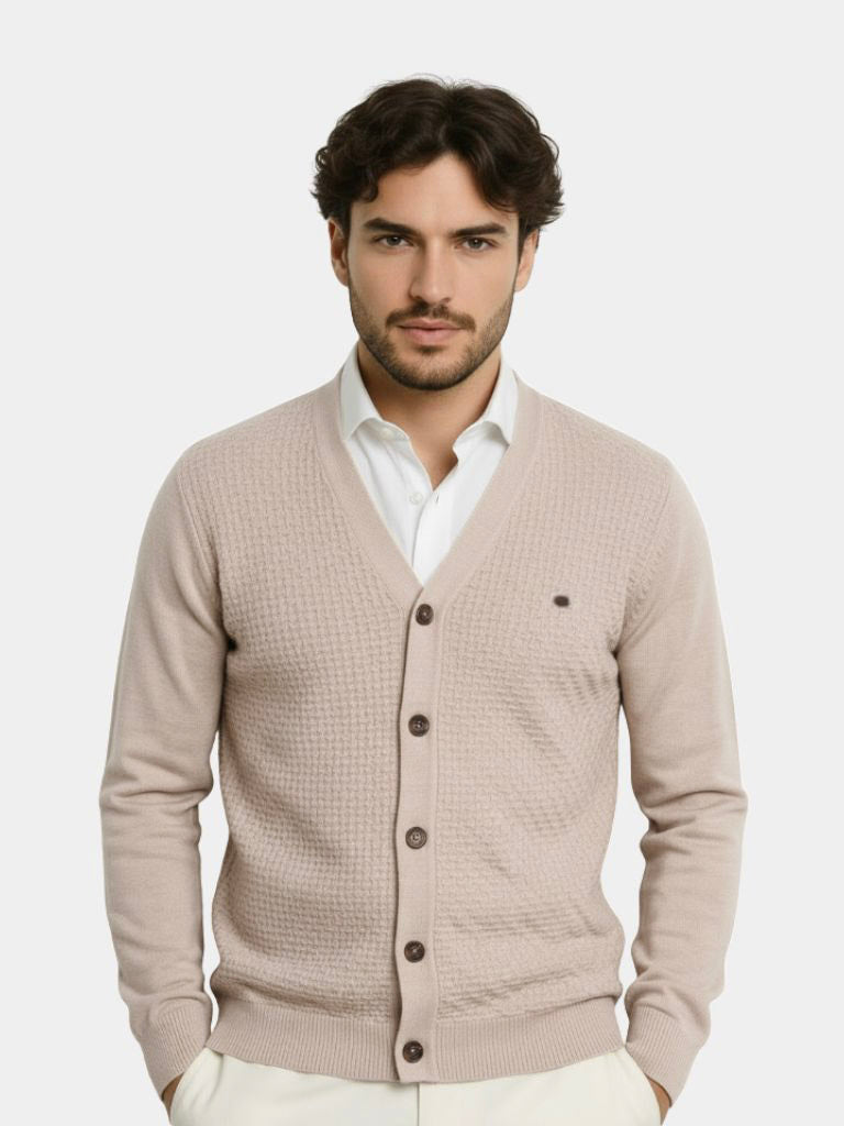 Cardigan col V en maille - Cross & Crown