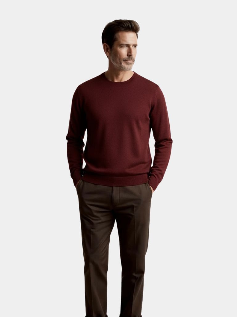 Pull Col Rond en Maille Premium - Cross & Crown