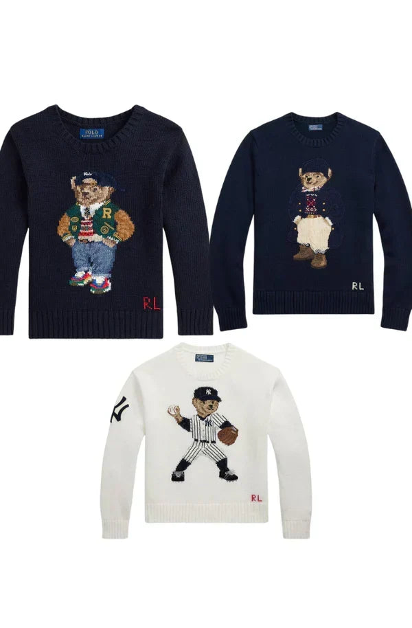 Men's Set 3 Styles RL Polo Bear Sweater Set YANKES
