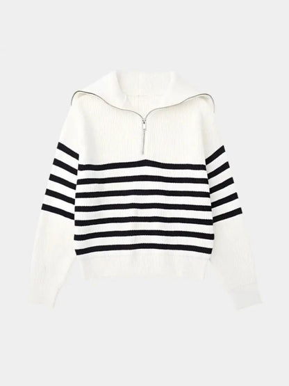 Pull zippé rayé Casual - Cross & Crown