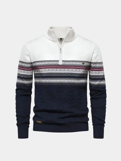 Pull Col Zippé en Maille - Cross & Crown