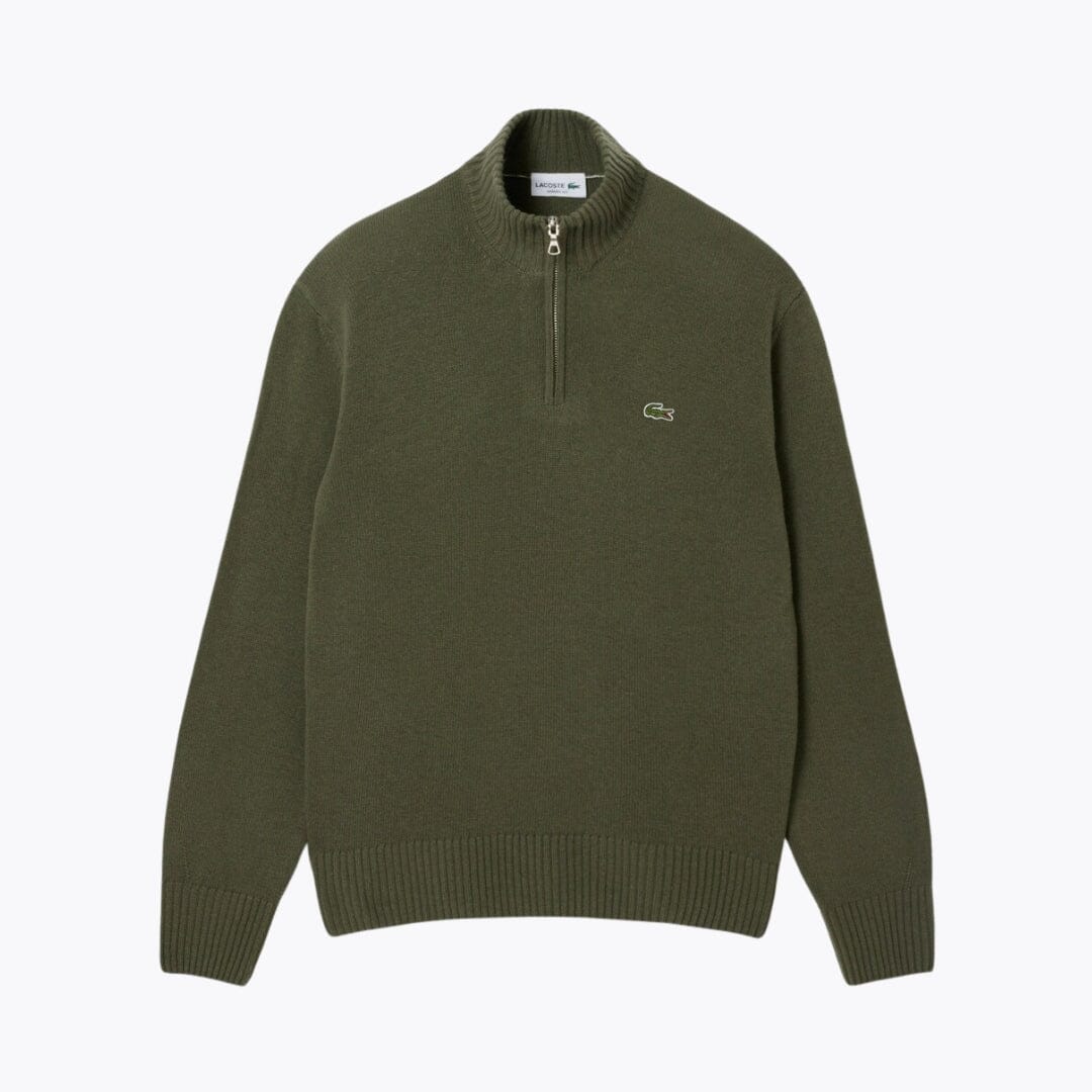 L.C Zipped High Neck Carded Wool Sweater