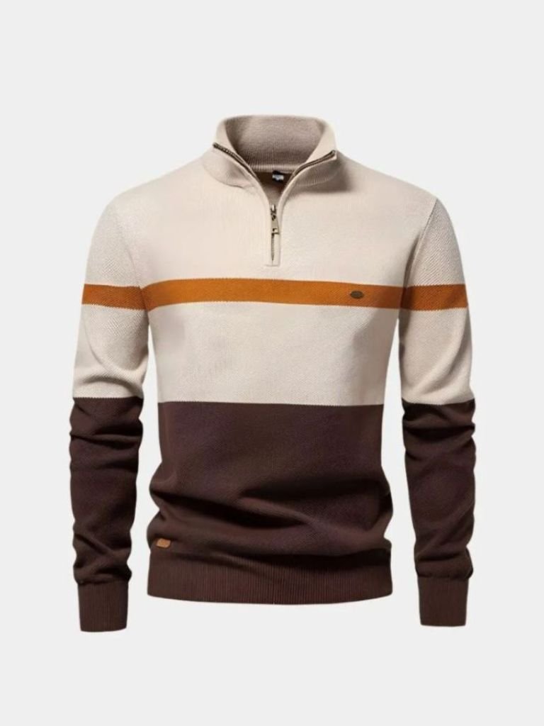 Pull Col Zippé Quarter-Zip - Cross & Crown