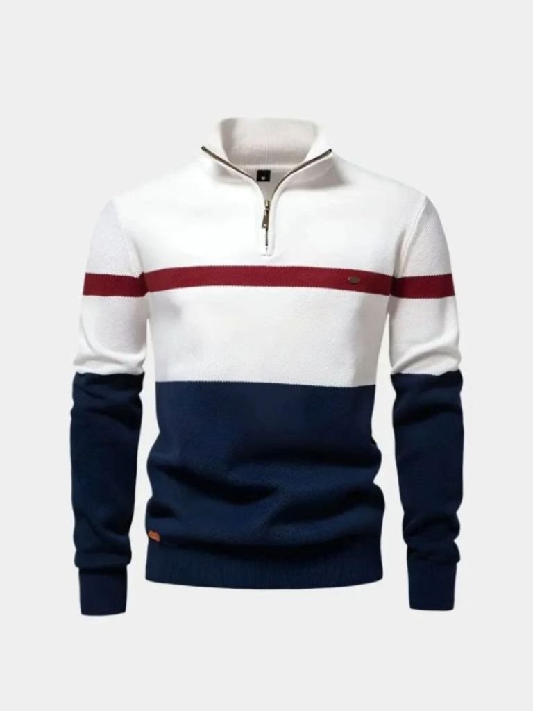 Pull Col Zippé Quarter-Zip - Cross & Crown