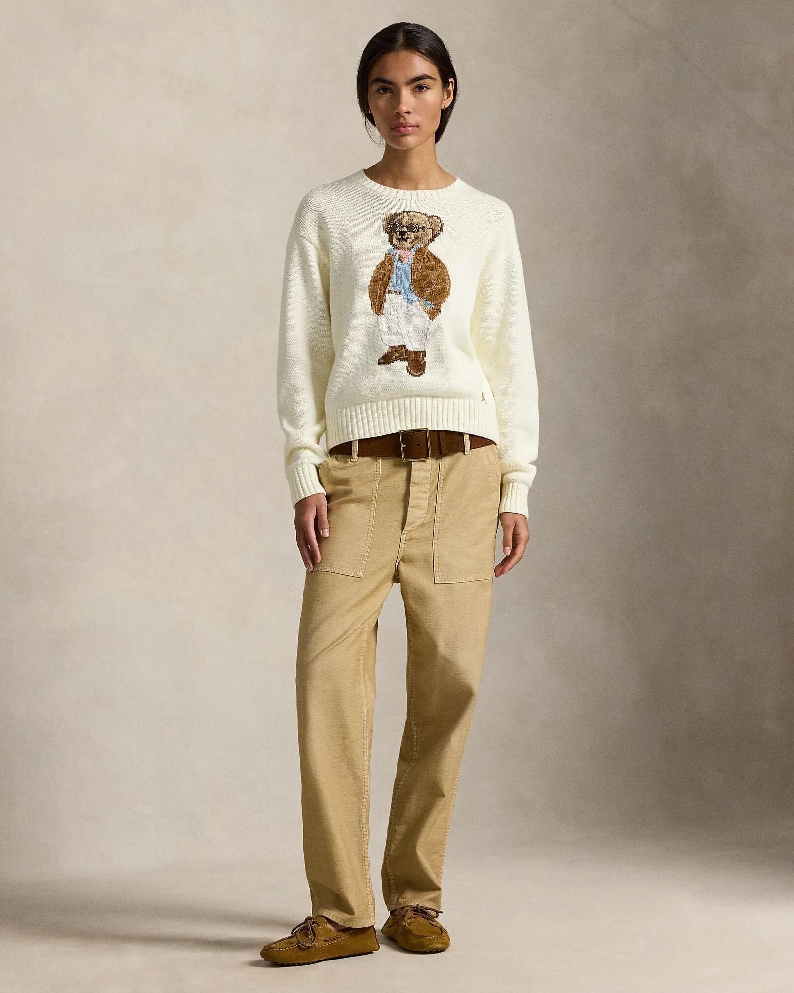 Men's Polo Bear Cotton Crewneck Sweater