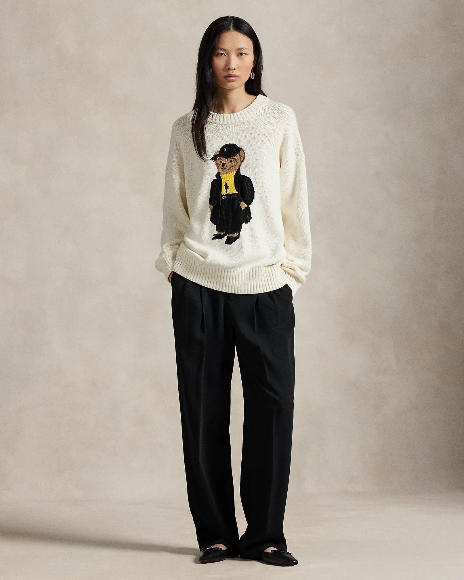 Men's Polo Bear Cotton Crewneck Sweater