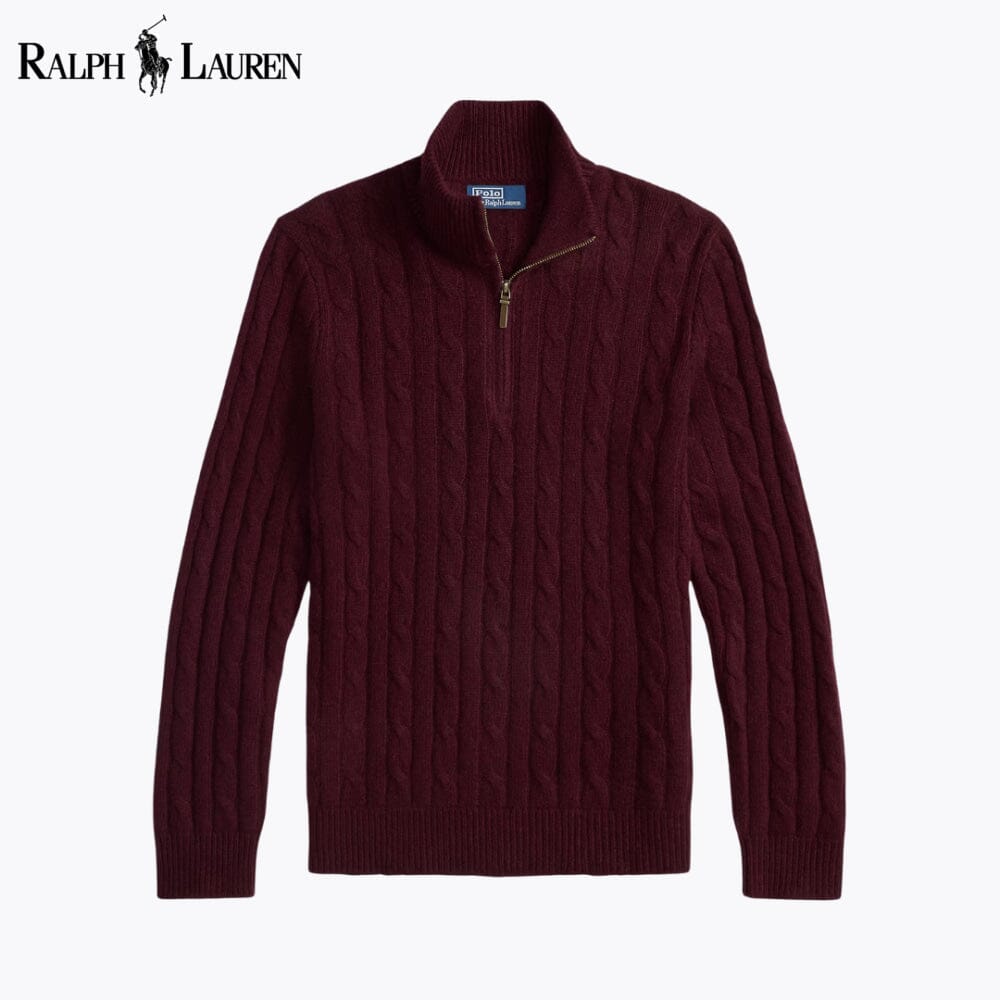 Men's Cable-Knit Cashmere Quarter-Zip Jumper