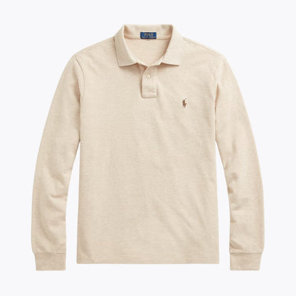 Men's Mesh Long-Sleeve Polo Shirt