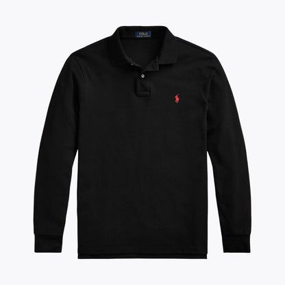 Men's Mesh Long-Sleeve Polo Shirt