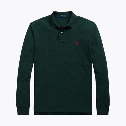 Men's Mesh Long-Sleeve Polo Shirt