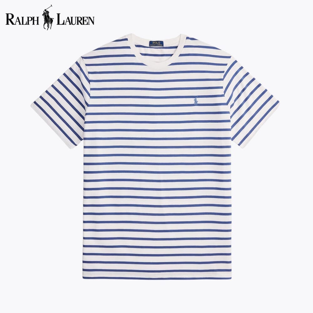 Men's Striped Jersey Crewneck T-Shirt