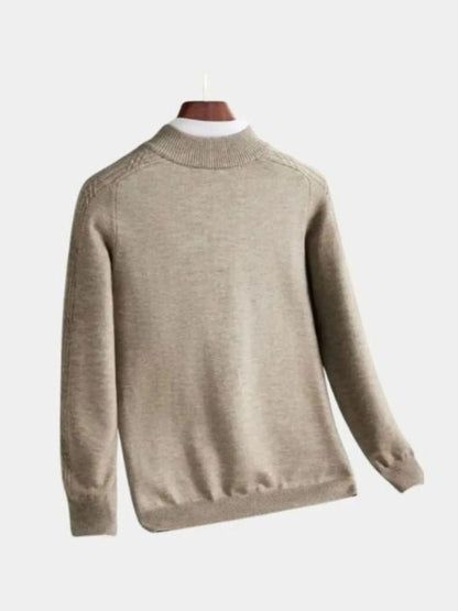 Pull Laine Rayé Col Zippé - Cross & Crown