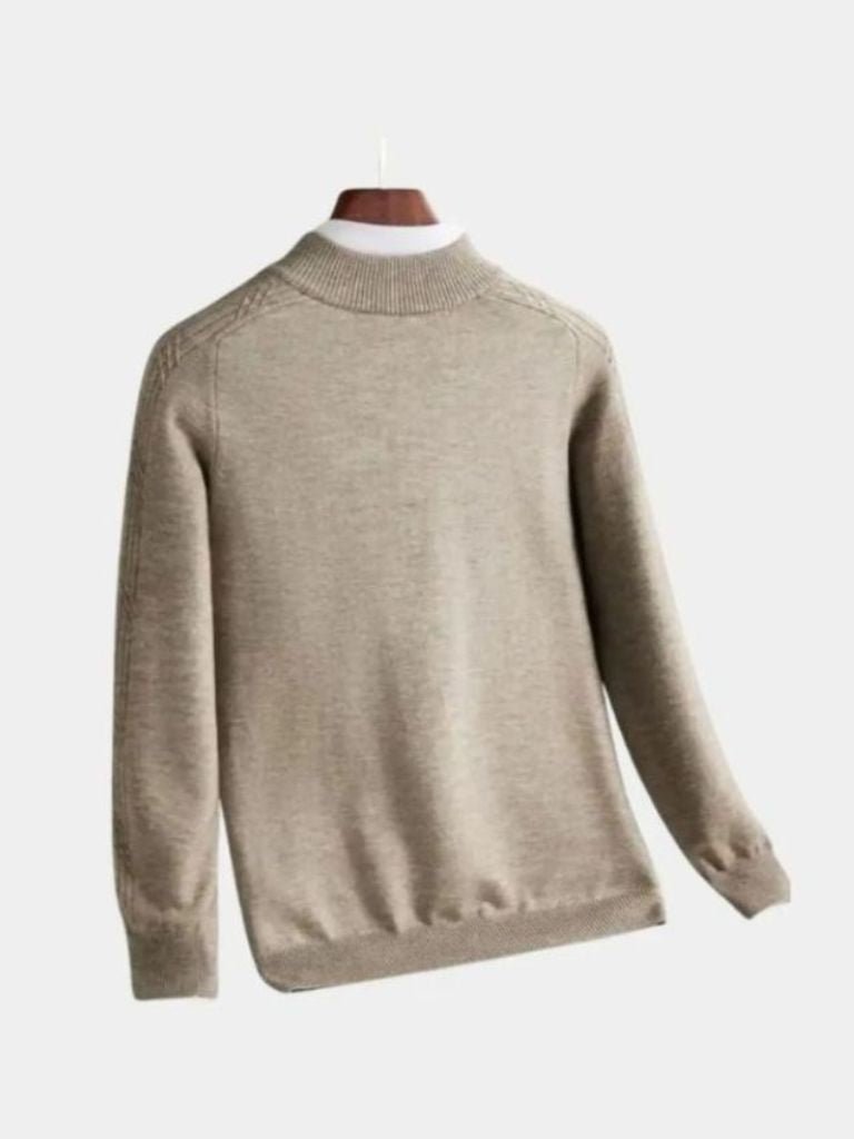 Pull Laine Rayé Col Zippé - Cross & Crown